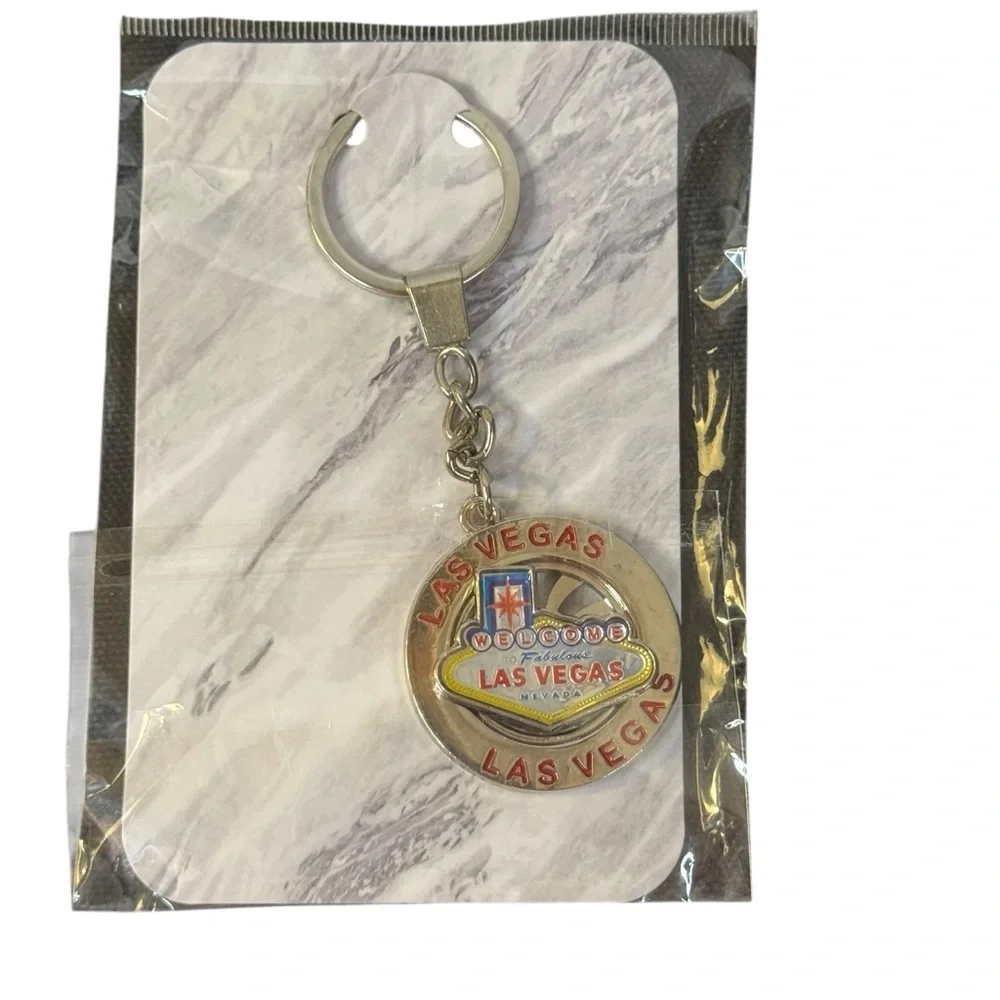 Las Vegas Souvenir‎ Tote Bag Photo Frame Keychain Set Iconic Strip Night Scene